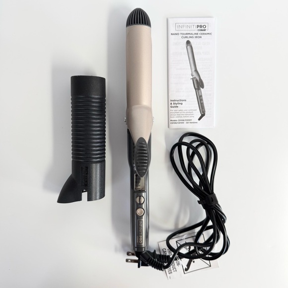 Conair Infinitipro Nano Tourmaline Ceramic 1.25" Curling Iron & Barrel Sleeve - Picture 6 of 12